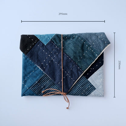 Boro Patchwork Laptop/Tablet Bag – Handcrafted with Vintage Indigo Fabrics